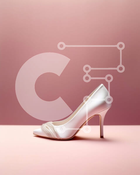 Intra Συλλεκτικό Ξύλινο Παζλ Plywood  4mm - Κομψά ψηλοτάκουνα: Λευκά παπούτσια σε ροζ φόντο Σε Ξύλινο Κουτί - Διαστάσεις Puzzle: 10x10 cm – 25 κομμάτια