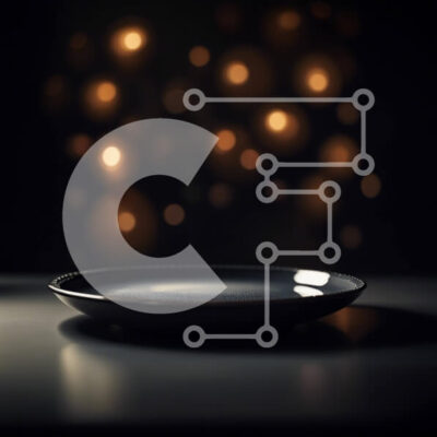 Intra Συλλεκτικό Ξύλινο Παζλ Plywood  4mm - Κομψό μαύρο πιάτο στο τραπέζι με όμορφα φώτα Bokeh φόντο Σε Ξύλινο Κουτί - Διαστάσεις: 10x10 cm – 25 κομμάτια - Image 1