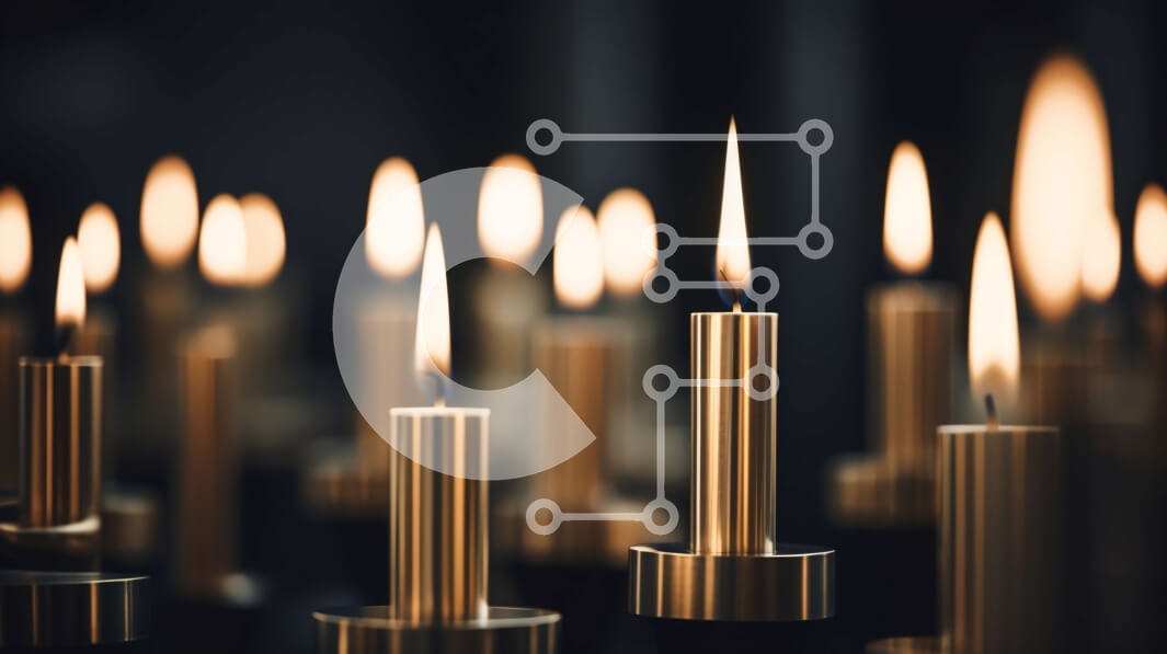 Intra Συλλεκτικό Ξύλινο Παζλ Plywood  4mm - Ομάδα αναμμένων κεριών σε τραπέζι ή βωμό Σε Ξύλινο Κουτί - Διαστάσεις Puzzle: 10x10 cm – 25 κομμάτια