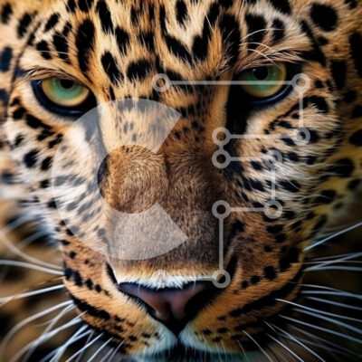Intra Συλλεκτικό Ξύλινο Παζλ Plywood  4mm - Ένα εκπληκτικό κοντινό πλάνο της άγριας έκφρασης μιας λεοπάρδαλης Σε Ξύλινο Κουτί - Διαστάσεις: 10x10 cm – 25 κομμάτια - Image 1