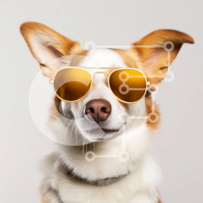 Intra Συλλεκτικό Ξύλινο Παζλ Plywood  4mm - Αξιολάτρευτη εικόνα ενός σκύλου που φοράει γυαλιά ηλίου Σε Ξύλινο Κουτί - Διαστάσεις: 10x10 cm – 25 κομμάτια - Image 1