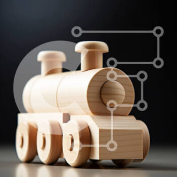 Intra Συλλεκτικό Ξύλινο Παζλ Plywood  4mm - Πολύχρωμο ξύλινο τρένο παιχνιδιών με ατμομηχανή Σε Ξύλινο Κουτί - Διαστάσεις Puzzle: 10x10 cm – 25 κομμάτια - Image 1