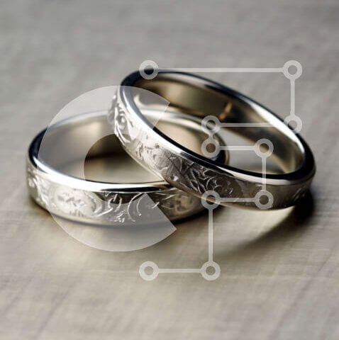 Intra Συλλεκτικό Ξύλινο Παζλ Plywood  4mm - Κομψή εικόνα από Βέρες με περίπλοκα floral σχέδια Σε Ξύλινο Κουτί - Διαστάσεις Puzzle: 10x10 cm – 25 κομμάτια - Image 1