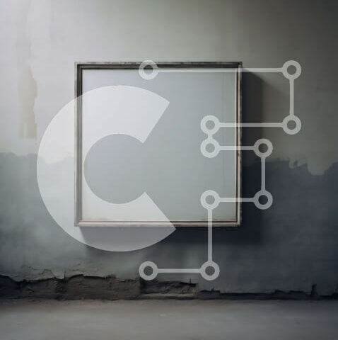 Intra Συλλεκτικό Ξύλινο Παζλ Plywood  4mm - Κενό λευκό πλαίσιο που κρέμεται σε εκτεθειμένο τοίχο από τούβλα Σε Ξύλινο Κουτί - Διαστάσεις Puzzle: 10x10 cm – 25 κομμάτια - Image 1