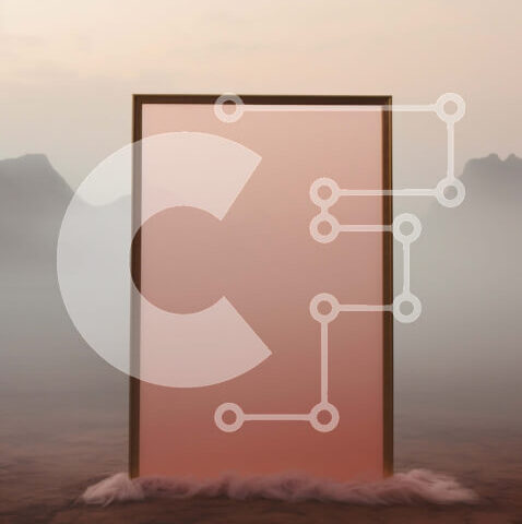 Intra Συλλεκτικό Ξύλινο Παζλ Plywood  4mm - Ροζ κορνίζα σε μια έρημο με βουνά Σε Ξύλινο Κουτί - Διαστάσεις: 10x10 cm – 25 κομμάτια - Image 1