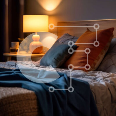 Intra Συλλεκτικό Ξύλινο Παζλ Plywood  4mm - Άνετο και άνετο υπνοδωμάτιο με κρεβάτι, κομοδίνο και φωτιστικά Σε Ξύλινο Κουτί - Διαστάσεις Puzzle: 10x10 cm – 25 κομμάτια - Image 1