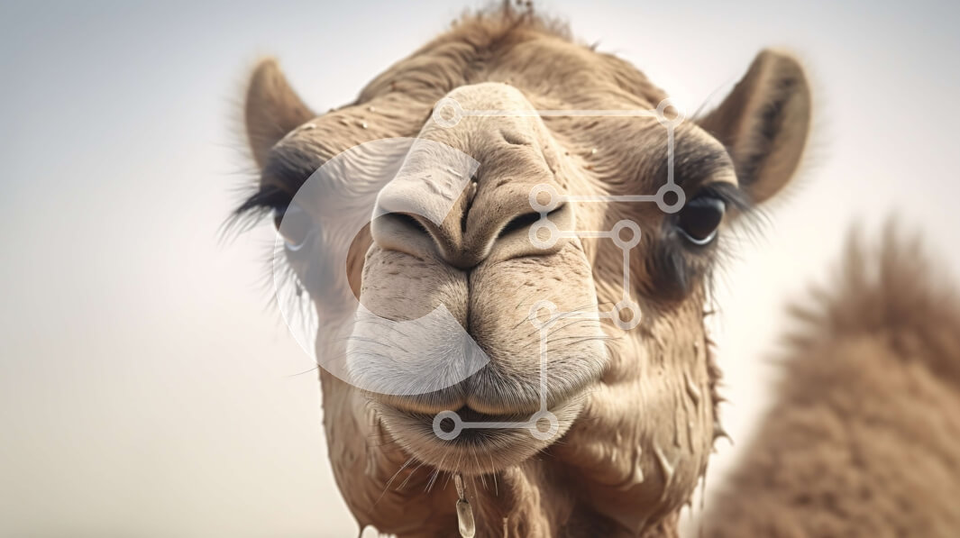 Intra Συλλεκτικό Ξύλινο Παζλ Plywood  4mm - Κοντινή φωτογραφία του προσώπου μιας καμήλας με ευδιάκριτη καμπούρα Σε Ξύλινο Κουτί - Διαστάσεις: 10x10 cm – 25 κομμάτια