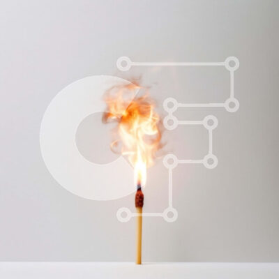 Intra Συλλεκτικό Ξύλινο Παζλ Plywood  4mm - Κοντινή εικόνα ενός αναμμένου σπίρτου σε λευκό φόντο Σε Ξύλινο Κουτί - Διαστάσεις: 10x10 cm – 25 κομμάτια - Image 1