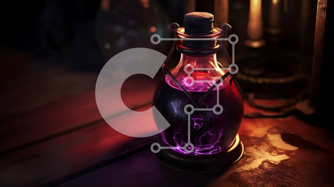 Intra Συλλεκτικό Ξύλινο Παζλ Plywood  4mm - Μυστηριώδες Μωβ Υγρό σε Γυάλινο Μπουκάλι με Φελλό Σε Ξύλινο Κουτί - Διαστάσεις Puzzle: 10x10 cm – 25 κομμάτια