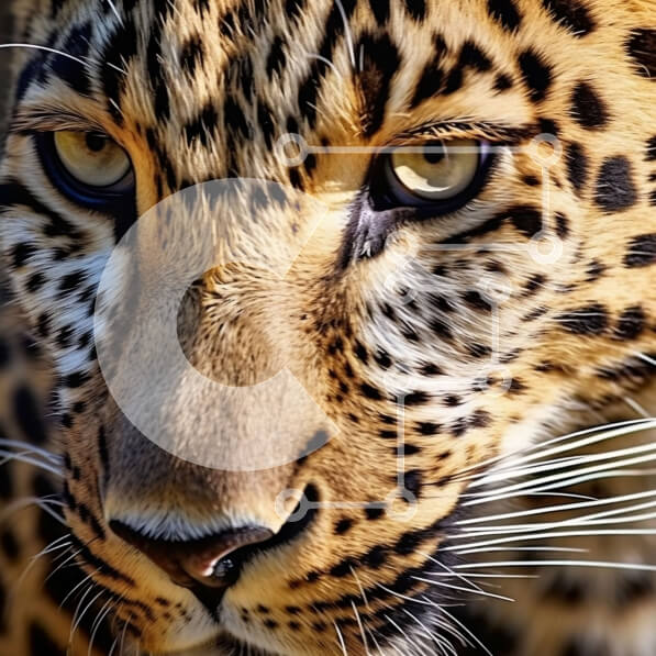 Intra Συλλεκτικό Ξύλινο Παζλ Plywood  4mm - Ισχυρή εικόνα μιας λεοπάρδαλης με πολυτελή γούνα και κίτρινα μάτια Σε Ξύλινο Κουτί - Διαστάσεις: 10x10 cm – 25 κομμάτια