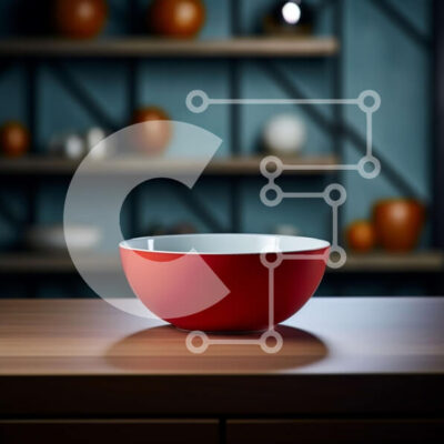 Intra Συλλεκτικό Ξύλινο Παζλ Plywood  4mm - Κόκκινο μπολ σε ξύλινο τραπέζι με ράφι αντικειμένων Σε Ξύλινο Κουτί - Διαστάσεις Puzzle: 10x10 cm – 25 κομμάτια - Image 1