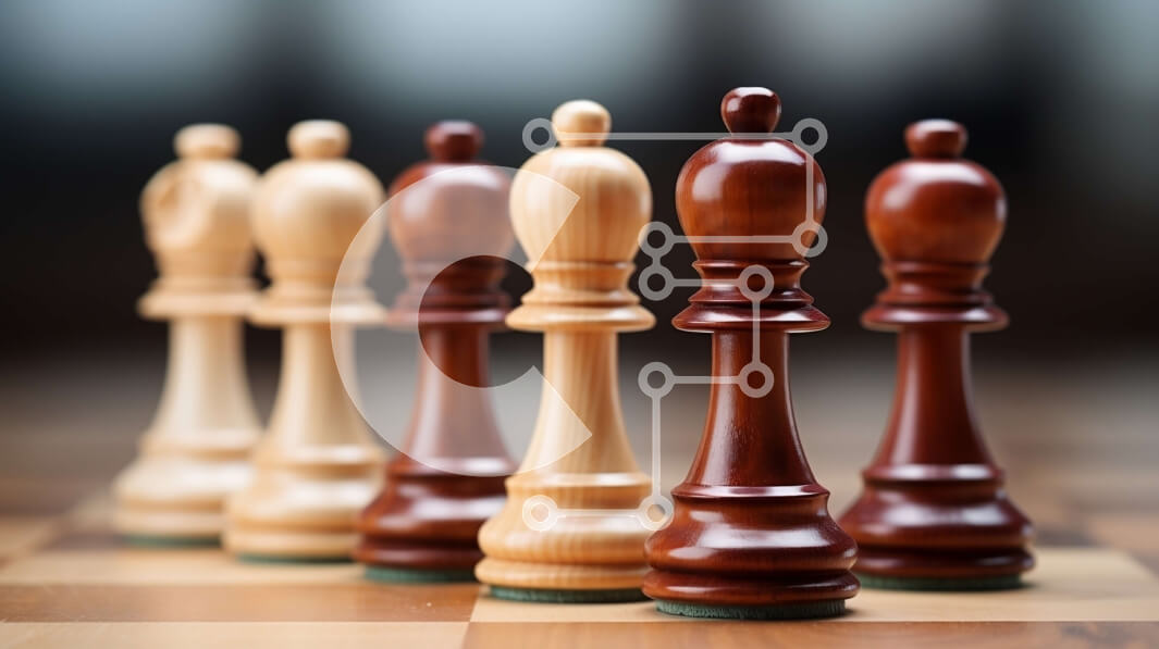 Intra Συλλεκτικό Ξύλινο Παζλ Plywood  4mm - Σκακιέρα με άσπρα και μαύρα κομμάτια σκακιού Σε Ξύλινο Κουτί - Διαστάσεις Puzzle: 10x10 cm – 25 κομμάτια