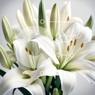 Intra Συλλεκτικό Ξύλινο Παζλ Plywood  4mm - Εκπληκτική εικόνα λευκών κρίνων σε κομψό γκρι φόντο Σε Ξύλινο Κουτί - Διαστάσεις: 10x10 cm – 25 κομμάτια - Image 1