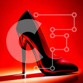 Intra Συλλεκτικό Ξύλινο Παζλ Plywood  4mm - Γυαλιστερό κόκκινο ψηλοτάκουνο παπούτσι με μυτερή μύτη και τακούνι στιλέτο Σε Ξύλινο Κουτί - Διαστάσεις Puzzle: 10x10 cm – 25 κομμάτια - Image 1