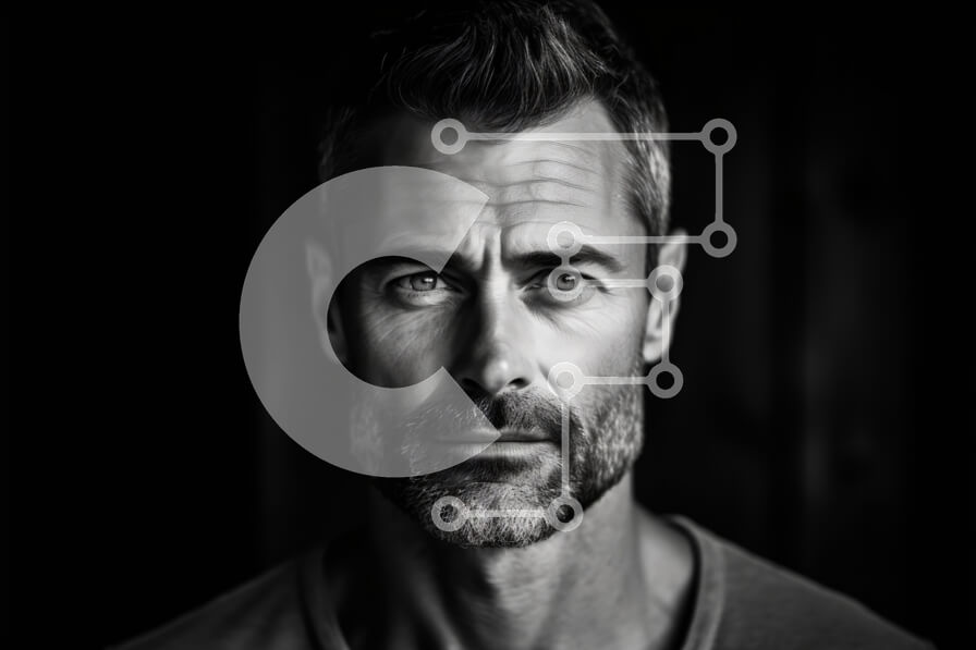 Intra Συλλεκτικό Ξύλινο Παζλ Plywood  4mm - Πορτρέτο σοβαρός άνδρας με γένια και γυαλιά Σε Ξύλινο Κουτί - Διαστάσεις Puzzle: 10x10 cm – 25 κομμάτια