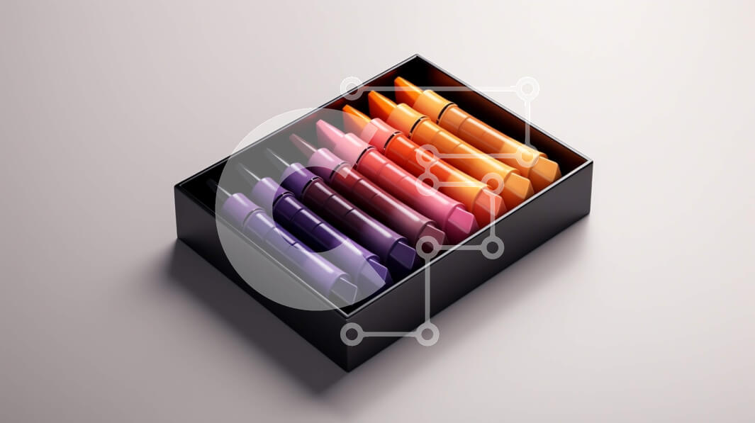 Intra Συλλεκτικό Ξύλινο Παζλ Plywood  4mm - Πολύχρωμα κραγιόνια σε ένα κουτί Σε Ξύλινο Κουτί - Διαστάσεις: 10x10 cm – 25 κομμάτια