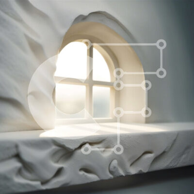 Intra Συλλεκτικό Ξύλινο Παζλ Plywood  4mm - Όμορφη εικόνα ενός παραθύρου με χιονισμένο τοπίο Σε Ξύλινο Κουτί - Διαστάσεις: 10x10 cm – 25 κομμάτια - Image 1