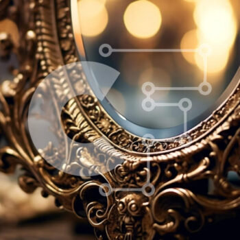 Intra Συλλεκτικό Ξύλινο Παζλ Plywood  4mm - Όμορφος χρυσός περίτεχνος καθρέφτης με περίπλοκα σχέδια στο πλαίσιο Σε Ξύλινο Κουτί - Διαστάσεις Puzzle: 10x10 cm – 25 κομμάτια - Image 1