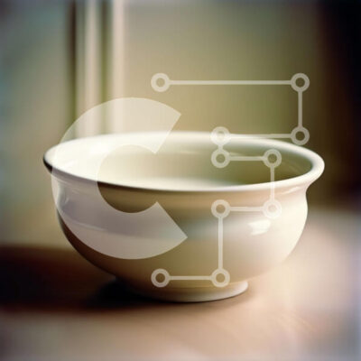 Intra Συλλεκτικό Ξύλινο Παζλ Plywood  4mm - Μινιμαλιστική εικόνα λευκού κεραμικού μπολ σε ξύλινο τραπέζι Σε Ξύλινο Κουτί - Διαστάσεις Puzzle: 10x10 cm – 25 κομμάτια - Image 1