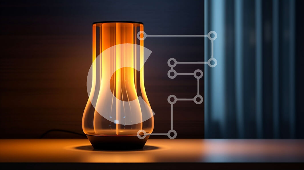 Intra Συλλεκτικό Ξύλινο Παζλ Plywood  4mm - Επιτραπέζιο φωτιστικό με διάφανη γυάλινη βάση και ανοιχτή πορτοκαλί απόχρωση Σε Ξύλινο Κουτί - Διαστάσεις: 10x10 cm – 25 κομμάτια