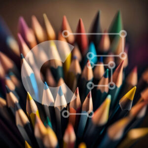 Intra Συλλεκτικό Ξύλινο Παζλ Plywood  4mm - Ζωντανή εικόνα με πολύχρωμα μολύβια που τακτοποιούνται σε κύκλο Σε Ξύλινο Κουτί - Διαστάσεις: 10x10 cm – 25 κομμάτια