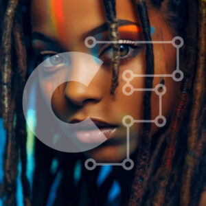 Intra Συλλεκτικό Ξύλινο Παζλ Plywood  4mm - Πολύχρωμο μακιγιάζ σε μια γυναίκα με dreadlocks Σε Ξύλινο Κουτί - Διαστάσεις Puzzle: 10x10 cm – 25 κομμάτια