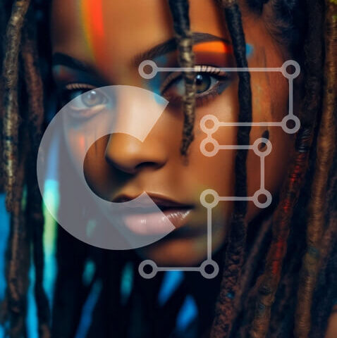 Intra Συλλεκτικό Ξύλινο Παζλ Plywood  4mm - Πολύχρωμο μακιγιάζ σε μια γυναίκα με dreadlocks Σε Ξύλινο Κουτί - Διαστάσεις Puzzle: 10x10 cm – 25 κομμάτια - Image 1