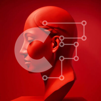 Intra Συλλεκτικό Ξύλινο Παζλ Plywood  4mm - Γαλήνιο κόκκινο μπούστο γυναίκας με μακριά μαλλιά Σε Ξύλινο Κουτί - Διαστάσεις Puzzle: 10x10 cm – 25 κομμάτια - Image 1