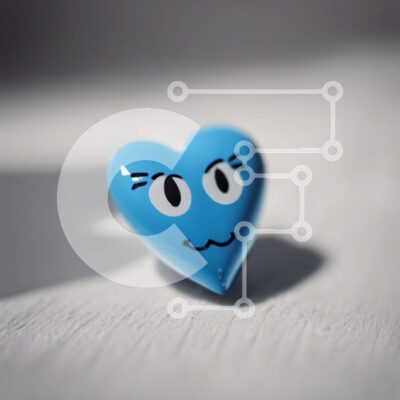 Intra Συλλεκτικό Ξύλινο Παζλ Plywood  4mm - Emoji μπλε καρδιά με χαμογελαστό πρόσωπο Σε Ξύλινο Κουτί - Διαστάσεις Puzzle: 10x10 cm – 25 κομμάτια - Image 1