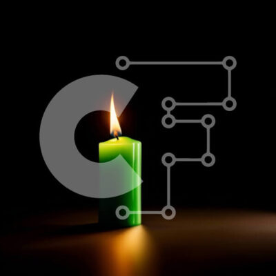 Intra Συλλεκτικό Ξύλινο Παζλ Plywood  4mm - Όμορφη εικόνα ενός πράσινου κεριού σε μια σκοτεινή επιφάνεια Σε Ξύλινο Κουτί - Διαστάσεις: 10x10 cm – 25 κομμάτια - Image 1