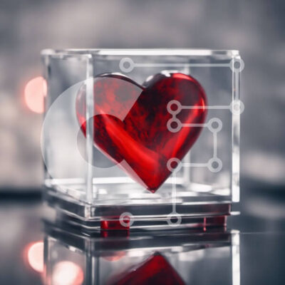 Intra Συλλεκτικό Ξύλινο Παζλ Plywood  4mm - Γυάλινος κύβος με κόκκινη καρδιά μέσα Σε Ξύλινο Κουτί - Διαστάσεις Puzzle: 10x10 cm – 25 κομμάτια - Image 1