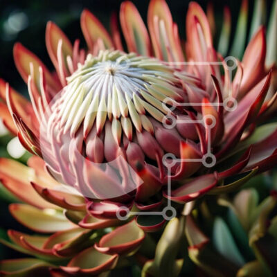 Intra Συλλεκτικό Ξύλινο Παζλ Plywood  4mm - Δονούμενη κινηματογράφηση σε πρώτο πλάνο ενός κόκκινου και κίτρινου λουλουδιού με πράσινα φύλλα Σε Ξύλινο Κουτί - Διαστάσεις: 10x10 cm – 25 κομμάτια - Image 1