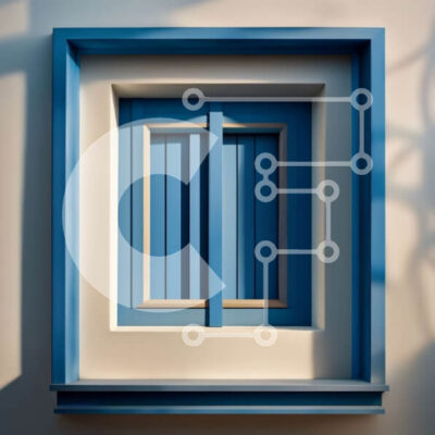 Intra Συλλεκτικό Ξύλινο Παζλ Plywood  4mm - Όμορφο μπλε παράθυρο με λευκά παραθυρόφυλλα σε λευκό τοίχο Σε Ξύλινο Κουτί - Διαστάσεις Puzzle: 10x10 cm – 25 κομμάτια - Image 1