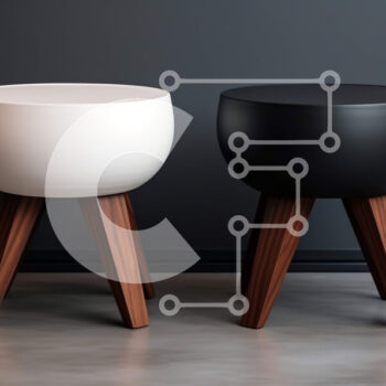 Intra Συλλεκτικό Ξύλινο Παζλ Plywood  4mm - Μοντέρνα ασπρόμαυρα σκαμπό με μινιμαλιστικό σχέδιο Σε Ξύλινο Κουτί - Διαστάσεις Puzzle: 10x10 cm – 25 κομμάτια - Image 1