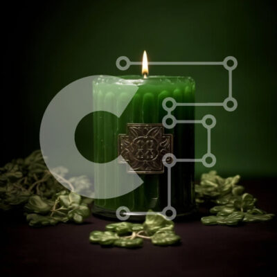 Intra Συλλεκτικό Ξύλινο Παζλ Plywood  4mm - Θρησκευτικό κερί με τριφύλλια και σταυρό Σε Ξύλινο Κουτί - Διαστάσεις Puzzle: 10x10 cm – 25 κομμάτια - Image 1