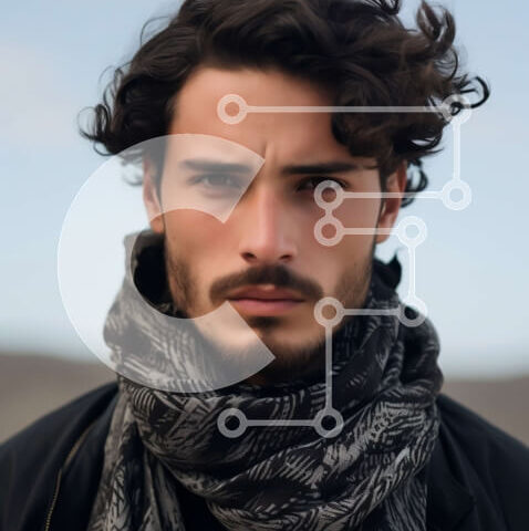 Intra Συλλεκτικό Ξύλινο Παζλ Plywood  4mm - Πορτρέτο ενός σοβαρού άνδρα με σκούρα μαλλιά και γένια Σε Ξύλινο Κουτί - Διαστάσεις Puzzle: 10x10 cm – 25 κομμάτια - Image 1