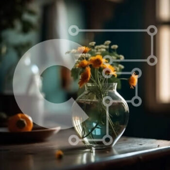 Intra Συλλεκτικό Ξύλινο Παζλ Plywood  4mm - Όμορφη εσωτερική διακόσμηση: Κίτρινα λουλούδια σε βάζο σε ξύλινο τραπέζι Σε Ξύλινο Κουτί - Διαστάσεις Puzzle: 10x10 cm – 25 κομμάτια - Image 1