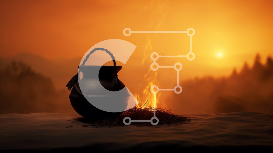 Intra Συλλεκτικό Ξύλινο Παζλ Plywood  4mm - Μαύρο δοχείο στους βράχους στο χιονισμένο τοπίο στο ηλιοβασίλεμα Σε Ξύλινο Κουτί - Διαστάσεις: 10x10 cm – 25 κομμάτια