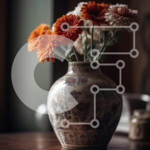 Intra Συλλεκτικό Ξύλινο Παζλ Plywood  4mm - Όμορφη εικόνα των λουλουδιών σε ένα βάζο σε ένα ξύλινο τραπέζι Σε Ξύλινο Κουτί - Διαστάσεις Puzzle: 10x10 cm – 25 κομμάτια