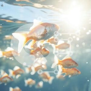 Intra Συλλεκτικό Ξύλινο Παζλ Plywood  4mm - Σχολή χρυσόψαρου που κολυμπά σε καθαρά νερά Σε Ξύλινο Κουτί - Διαστάσεις: 10x10 cm – 25 κομμάτια