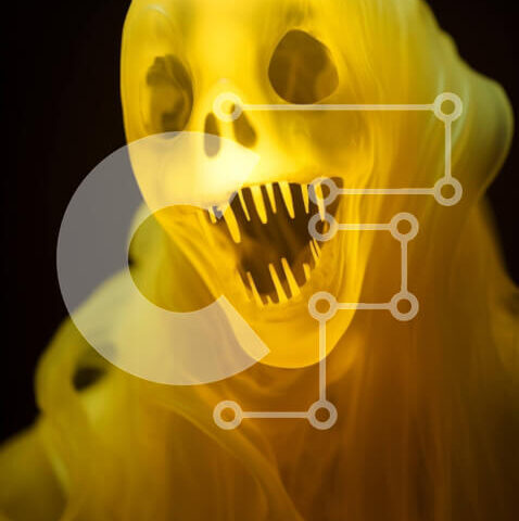 Intra Συλλεκτικό Ξύλινο Παζλ Plywood 4mm - Ανατριχιαστική κίτρινη φιγούρα με μεγάλα δόντια και ανοιχτό στόμα Σε Ξύλινο Κουτί - Διαστάσεις Puzzle: 10x10 cm – 25 κομμάτια - Image 1