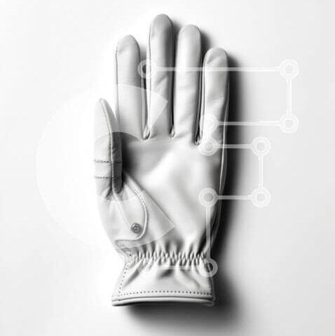 Intra Συλλεκτικό Ξύλινο Παζλ Plywood  4mm - Λευκό δερμάτινο γάντι με λεπτομέρεια με φερμουάρ Σε Ξύλινο Κουτί - Διαστάσεις Puzzle: 10x10 cm – 25 κομμάτια - Image 1