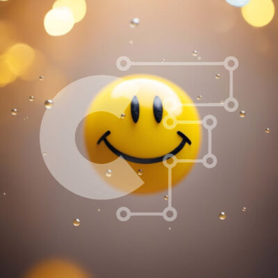 Intra Συλλεκτικό Ξύλινο Παζλ Plywood  4mm - Κίτρινο χαμογελαστό πρόσωπο με σταγονίδια νερού σε θολά φώτα φόντο Σε Ξύλινο Κουτί - Διαστάσεις Puzzle: 10x10 cm – 25 κομμάτια - Image 1