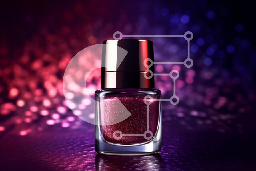 Intra Συλλεκτικό Ξύλινο Παζλ Plywood  4mm - Κομψή και μοντέρνα σχεδίαση ενός κόκκινου μπουκαλιού βερνικιού νυχιών με πολύχρωμα φωτεινά εφέ Σε Ξύλινο Κουτί - Διαστάσεις Puzzle: 10x10 cm – 25 κομμάτια