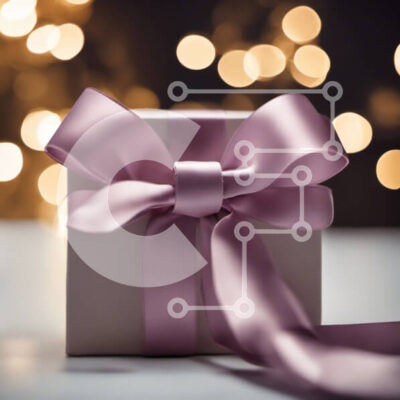 Intra Συλλεκτικό Ξύλινο Παζλ Plywood 4mm - Ροζ Κουτί δώρου με κορδέλα και φιόγκο Σε Ξύλινο Κουτί - Διαστάσεις: 10x10 cm – 25 κομμάτια - Image 1