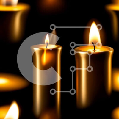 Intra Συλλεκτικό Ξύλινο Παζλ Plywood 4mm - Όμορφη εικόνα τριών αναμμένων κεριών σε μαύρο φόντο Σε Ξύλινο Κουτί - Διαστάσεις Puzzle: 10x10 cm – 25 κομμάτια - Image 1