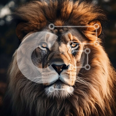 Intra Συλλεκτικό Ξύλινο Παζλ Plywood 4mm - Εκπληκτική εικόνα λιονταριού με μαγευτική χαίτη και διαπεραστικά μάτια Σε Ξύλινο Κουτί - Διαστάσεις: 10x10 cm – 25 κομμάτια - Image 1