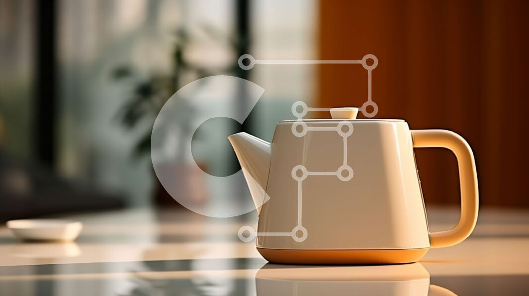 Intra Συλλεκτικό Ξύλινο Παζλ Plywood  4mm - Λευκή τσαγιέρα στο τραπέζι με θέα στην πόλη Σε Ξύλινο Κουτί - Διαστάσεις: 10x10 cm – 25 κομμάτια