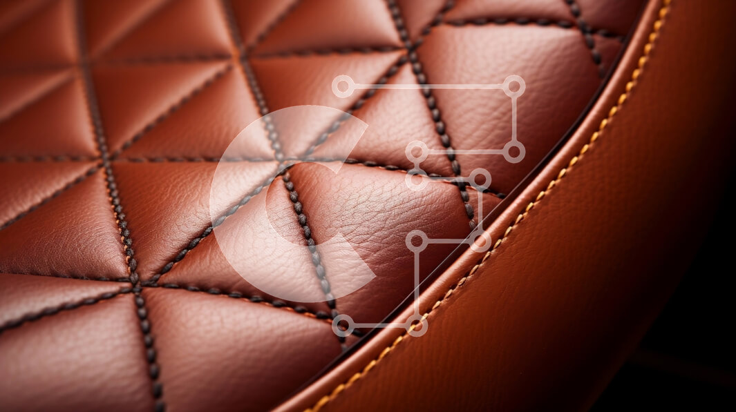 Intra Συλλεκτικό Ξύλινο Παζλ Plywood  4mm - Κομψό και καλοδιατηρημένο καφέ δερμάτινο κάθισμα με διαμαντένιο σχέδιο Σε Ξύλινο Κουτί - Διαστάσεις Puzzle: 10x10 cm – 25 κομμάτια