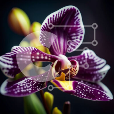 Intra Συλλεκτικό Ξύλινο Παζλ Plywood  4mm - Όμορφη εικόνα λουλουδιών ορχιδέας με έντονο κίτρινο κέντρο Σε Ξύλινο Κουτί - Διαστάσεις: 10x10 cm – 25 κομμάτια - Image 1